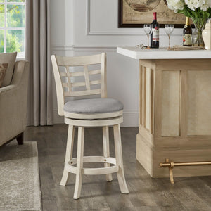 Swivel Counter Stool Rubberwood Frame Upholstered Padded Seat for Kitchen Islands