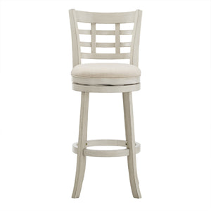 Jaxley Swivel Bar Stool Rubberwood Window Back Cushioned Kitchen Island Seat