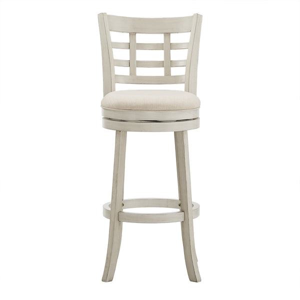 Jaxley Swivel Bar Stool Rubberwood Window Back Cushioned Kitchen Island Seat
