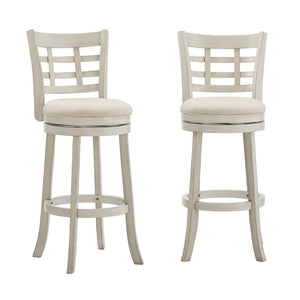 Jaxley Swivel Bar Stool Rubberwood Window Back Cushioned Kitchen Island Seat