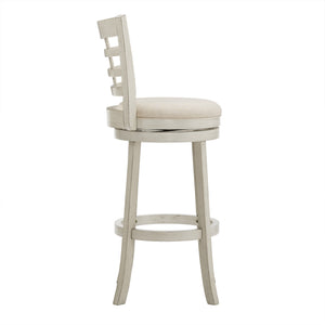 Jaxley Swivel Bar Stool Rubberwood Window Back Cushioned Kitchen Island Seat