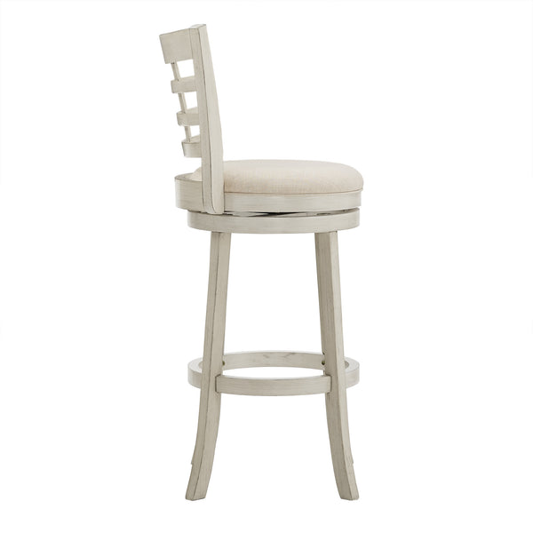 Jaxley Swivel Bar Stool Rubberwood Window Back Cushioned Kitchen Island Seat