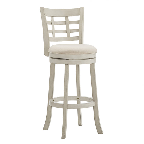 Jaxley Swivel Bar Stool Rubberwood Window Back Cushioned Kitchen Island Seat