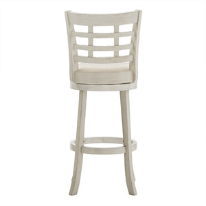 Jaxley Swivel Bar Stool Rubberwood Window Back Cushioned Kitchen Island Seat