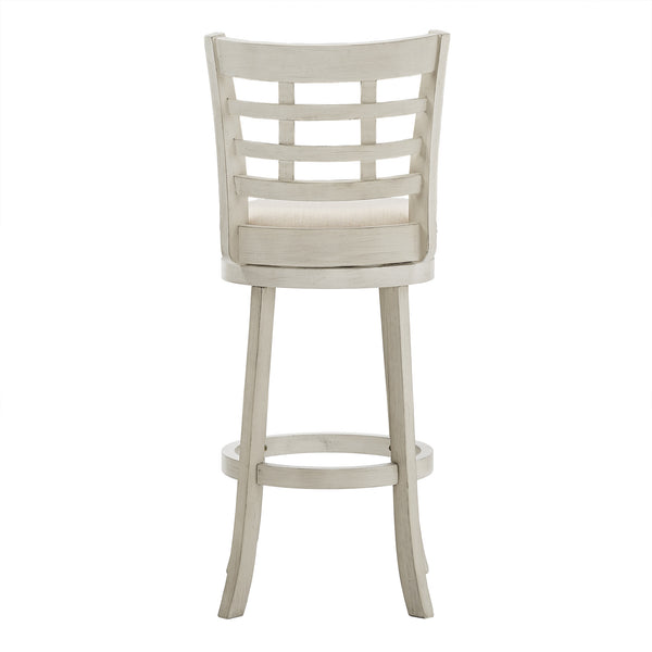 Jaxley Swivel Bar Stool Rubberwood Window Back Cushioned Kitchen Island Seat