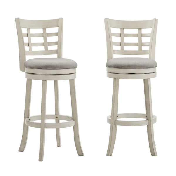 Jaxley Swivel Bar Stool Rubberwood Window Back Cushioned Kitchen Island Seat