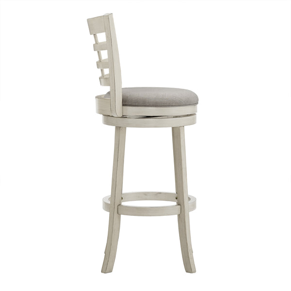 Jaxley Swivel Bar Stool Rubberwood Window Back Cushioned Kitchen Island Seat
