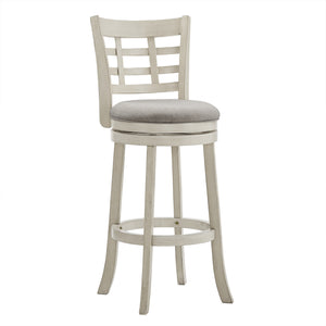 Jaxley Swivel Bar Stool Rubberwood Window Back Cushioned Kitchen Island Seat