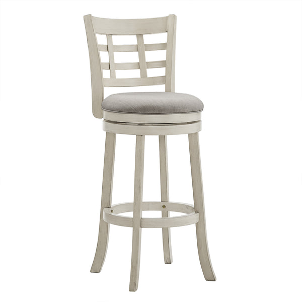 Jaxley Swivel Bar Stool Rubberwood Window Back Cushioned Kitchen Island Seat