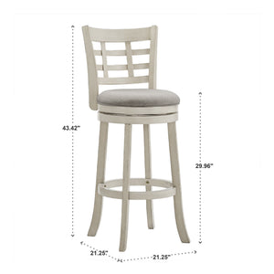 Jaxley Swivel Bar Stool Rubberwood Window Back Cushioned Kitchen Island Seat