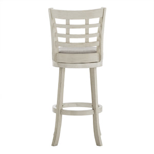 Jaxley Swivel Bar Stool Rubberwood Window Back Cushioned Kitchen Island Seat