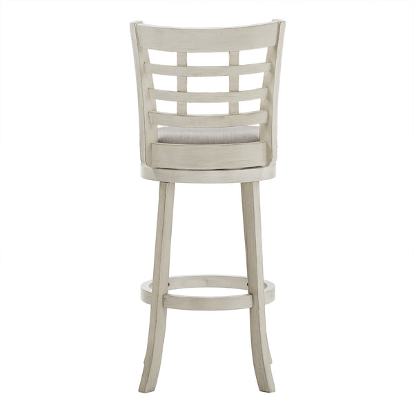 Jaxley Swivel Bar Stool Rubberwood Window Back Cushioned Kitchen Island Seat