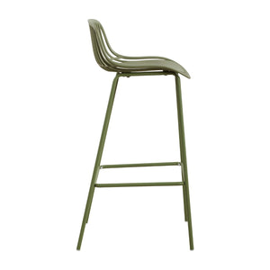 English Elm Benson Outdoor Stackable Barstools Set of 2 Uv Resistant Plastic Metal Patio Seating N776P390482G