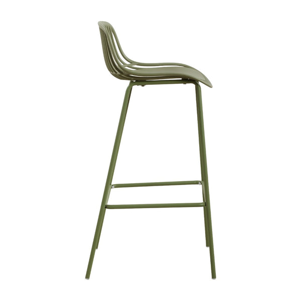 English Elm Benson Outdoor Stackable Barstools Set of 2 Uv Resistant Plastic Metal Patio Seating N776P390482G