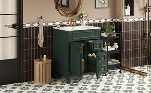 English Elm 24" Stylish Bathroom Vanity With Ceramic Sink & Soft-Close Drawers, Perfect For Small Spaces! N710P318989F