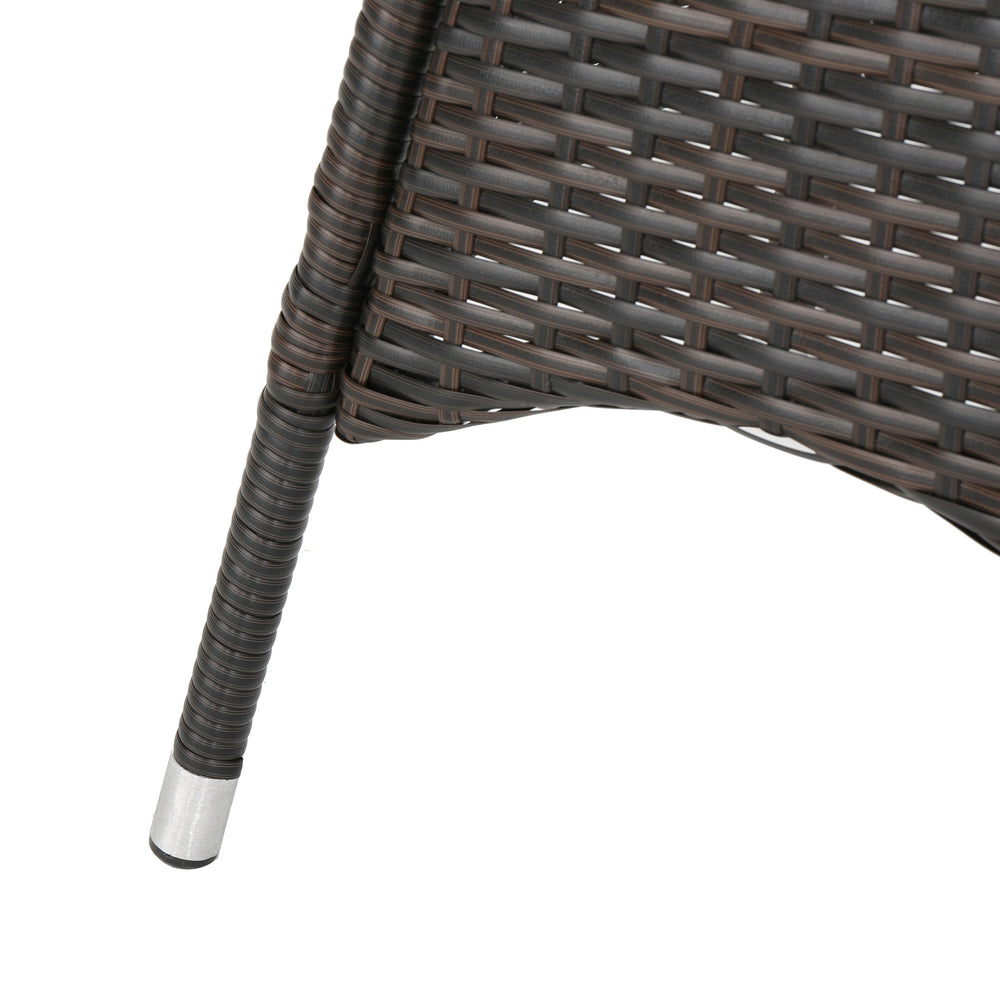 English Elm Christopher Knight Home® - CORSICA Brown Multi Bistro Table - Weather-Resistant PE Rattan & Iron Round Patio Table for Two 56313.00MBRN