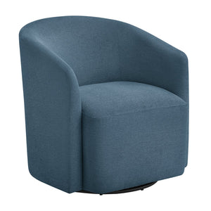 English Elm Ardena Durable Blue Swivel Barrel Chair – Commercial-Grade Fabric, Pocket Coil Seat, 360° Swivel Comfort B050P322593