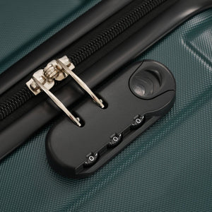 English Elm 6 Piece Hardshell Abs Travel Set with Spinner Wheels Combination Lock and Toiletry Bag Dark Green N732P391314M