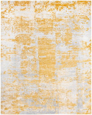 Unique Loom Finsbury Elizabeth Machine Made Abstract Rug Yellow, Ivory/Gray 7' 10" x 10' 0"