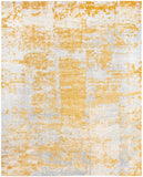 Unique Loom Finsbury Elizabeth Machine Made Abstract Rug Yellow, Ivory/Gray 7' 10" x 10' 0"