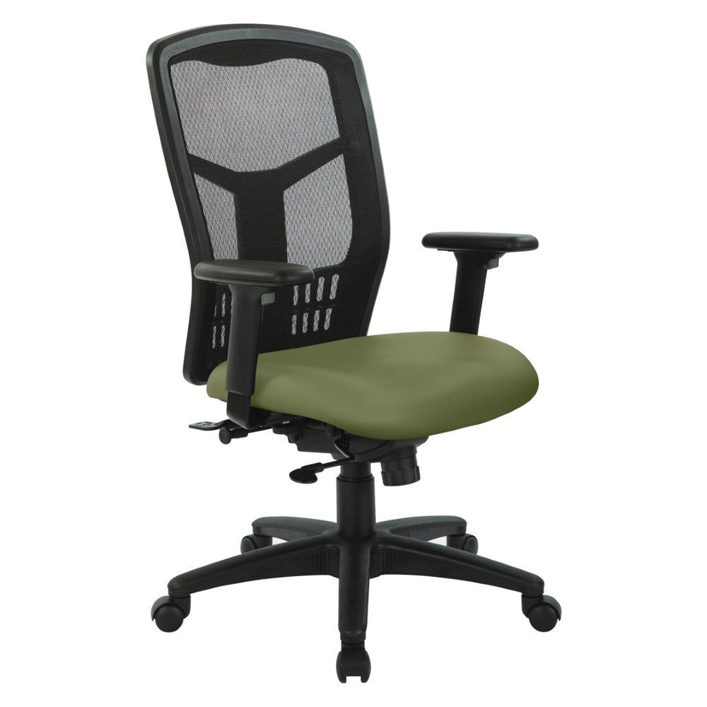 OSP Home Furnishings Progrid® Ergonomic Mesh High Back Office Chair with Lumbar Support and Adjustable Arms Sage 90662-R106