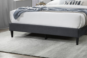English Elm Elegant Velvet Upholstered Queen Bed with Geometric Stitched Headboard, Platform Design, 12" Height Charcoal 66 L x 23 W x 9 H B011P238937