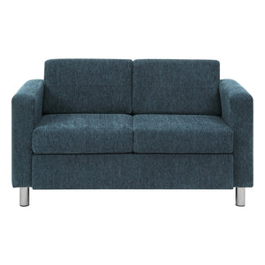OSP Home Furnishings Pacific Contemporary Loveseat with Chrome Barrel Legs for Modern Apartment Living PAC52-S76