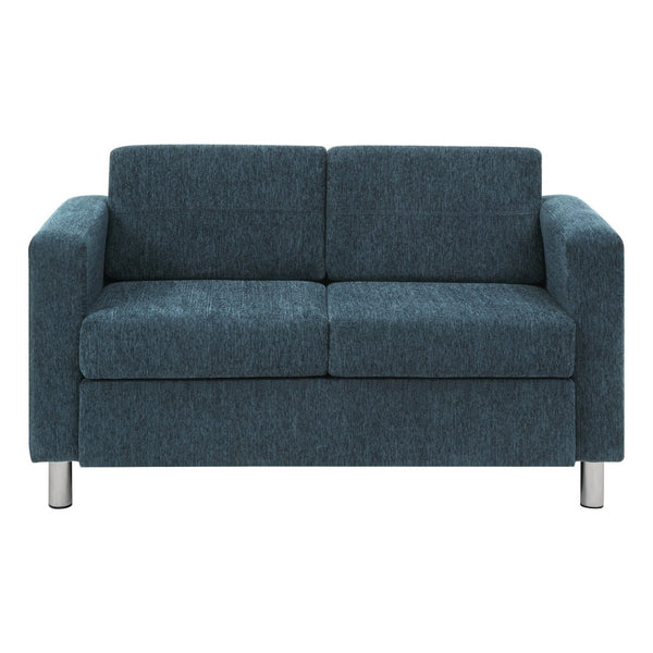 OSP Home Furnishings Pacific Contemporary Loveseat with Chrome Barrel Legs for Modern Apartment Living PAC52-S76