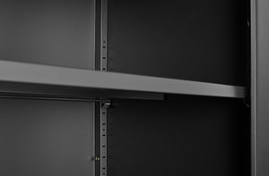 English Elm Lockable Steel Double Door Cabinet with Adjustable Shelves for Garage and Office W1247P305587