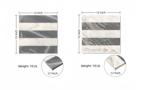 English Elm 12*12 Waterjet Marble Tiles - Elegant White & Grey Polished Natural Stone For Luxurious Interiors W1696P262345