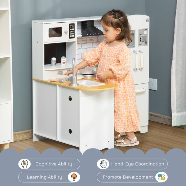 English Elm Qaba Corner Play Kitchen Set with Sound Effects Realistic Appliances Mdf Construction W2225P217656