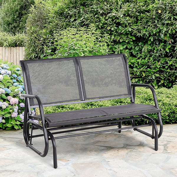 English Elm Outsunny 2-Person Outdoor Glider Bench - Comfortable Loveseat With Durable Steel Frame For Patios W2225P200885-GIGA