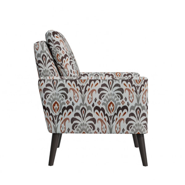 English Elm Enna Damask Upholstered Accent Chair with Solid Wood Legs for Living Room B127P409852