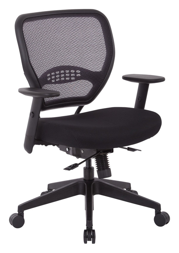 OSP Home Furnishings Air Grid Ergonomic Office Chair with Breathable Mesh Back Lumbar Support and Synchro Tilt Black 5500SL