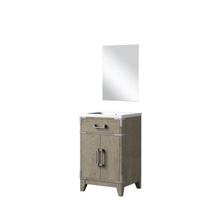 English Elm Grey Oak Single Bath Vanity Set With Acrylic Countertop & Mirror - Ideal For Small Spaces! B2731S01450