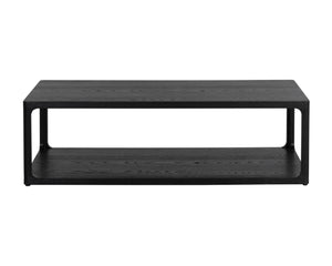 Sunpan Doncaster Coffee Table - Modern Minimalist Design with Solid Oak Frame and Unique Natural Character Black