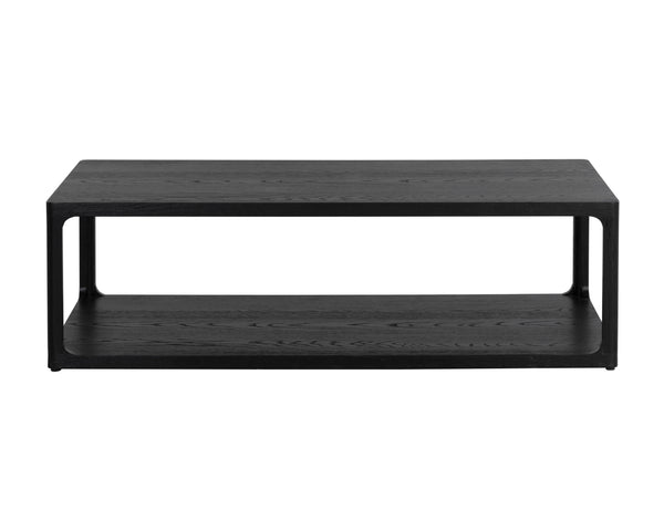 Sunpan Doncaster Coffee Table - Modern Minimalist Design with Solid Oak Frame and Unique Natural Character Black