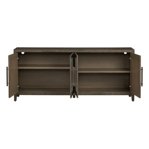 Crestview Collection Transitional Media Sideboard: Elegant Brown Finish, Wicker Paneling & Ample Storage For Living Spaces Brown Solid Wood Cvfdr1204