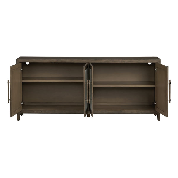 Crestview Collection Transitional Media Sideboard: Elegant Brown Finish, Wicker Paneling & Ample Storage For Living Spaces Brown Solid Wood Cvfdr1204