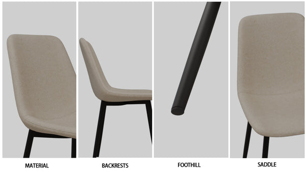 English Elm 47"-63" Extendable Mdf Dining Table Set For 2-6, Chic Beige Chairs, Modern Style, Space-Saving Design W2189S00205