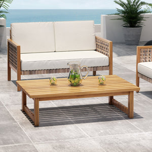 English Elm Christopher Knight Home® - NOVA Teak Coffee Table – Acacia Wood Slat Top with Sleek Sled Base, Durable Outdoor-Ready Design 68368.00