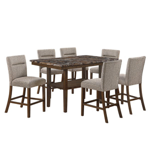 English Elm Marcello Extra Padded Brown 2PK Dining Chair Set with Solid Wood Frame, Plush Polyester Upholstery B201P409511