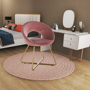 English Elm Modern Accent Velvet Chair Set of 2 Pink Upholstered Armchairs with Gold Metal Legs, Plush Comfort, Durable Elegance B205P246232