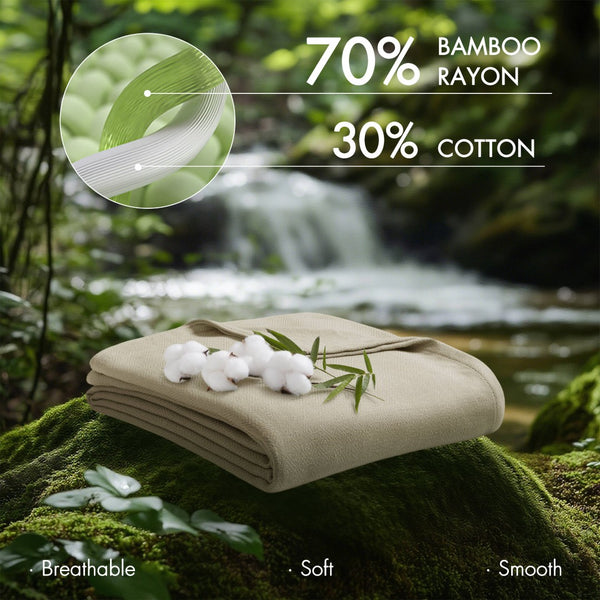 English Elm 1-piece King Jacquard Cotton Blend Blanket Aztec Woven Soft Breathable Bedroom Layer Khaki B035P437474