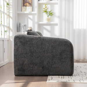 English Elm 71" Chenille Pull Out Sleeper Loveseat Convertible Floor Couch for Dorm or Guest Bedroom Gray W3118P388902