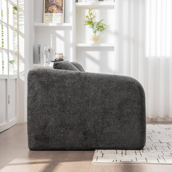 English Elm 71" Chenille Pull Out Sleeper Loveseat Convertible Floor Couch for Dorm or Guest Bedroom Gray W3118P388902