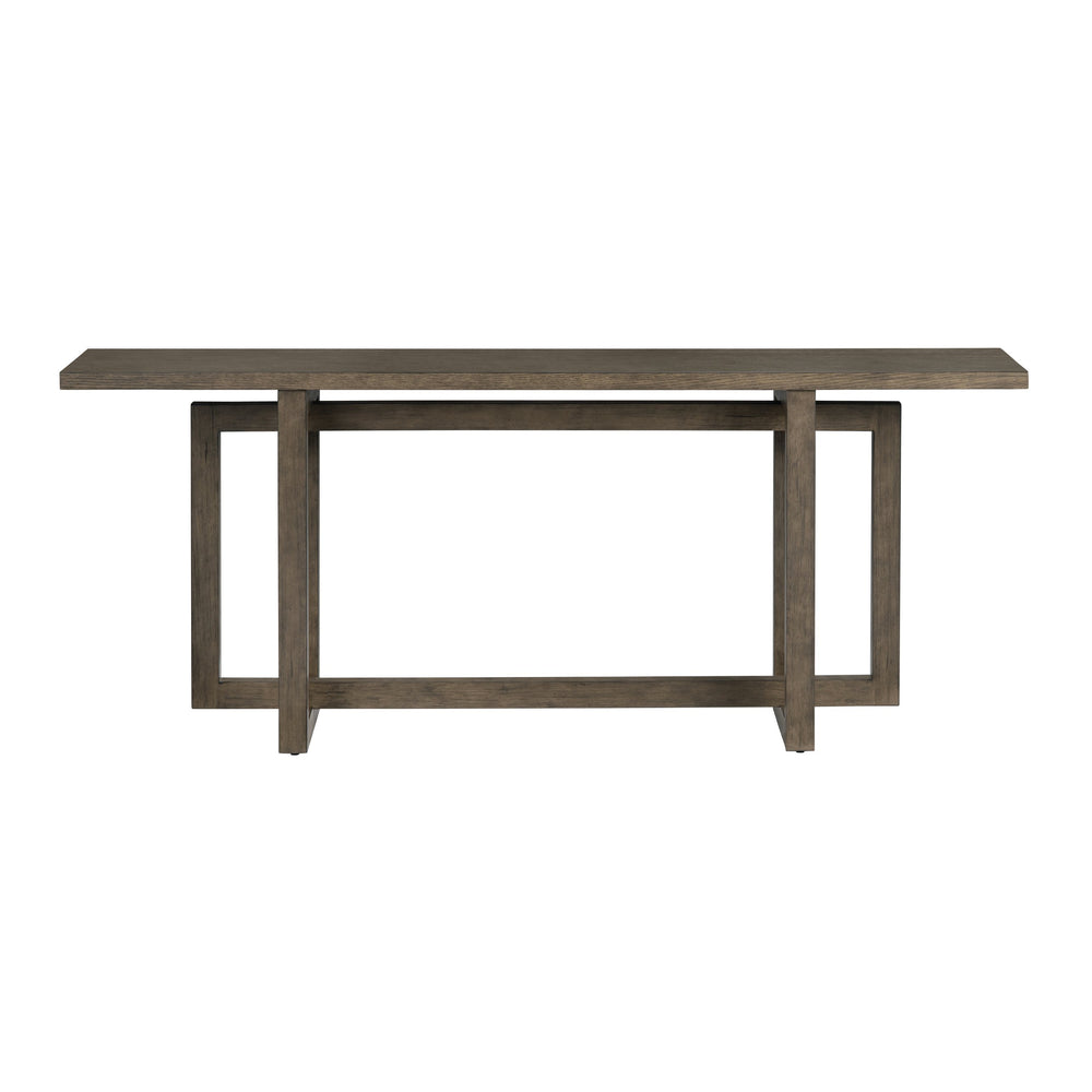 Crestview Collection Transitional Brown Wooden Console Table With Geometric Base For Living Room & Entryway Style Brown Solid Wood Cvfdr1216