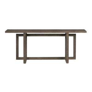 Crestview Collection Transitional Brown Wooden Console Table With Geometric Base For Living Room & Entryway Style Brown Solid Wood Cvfdr1216