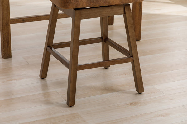 English Elm United We Win Quilted Microsuede Swivel Barstool with Wood Legs and Gold Rivet Trim W1568P361710