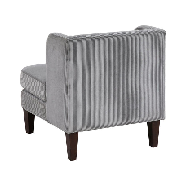 English Elm Modern Dark Gray Corduroy Accent Chair with Pillow - Plush Upholstered Seat, Mid-Century Style, 27.5"x30" B011P287472